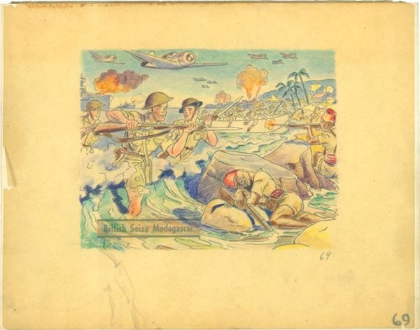 Original Card Art - R164 War Gum #69 Original Art