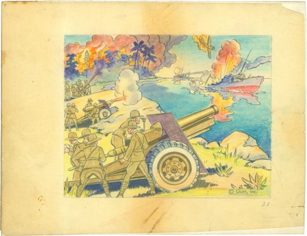 Original Card Art - R164 War Gum #31Original Art