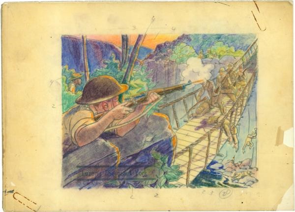 Original Card Art - R164 War Gum #23 Original Art