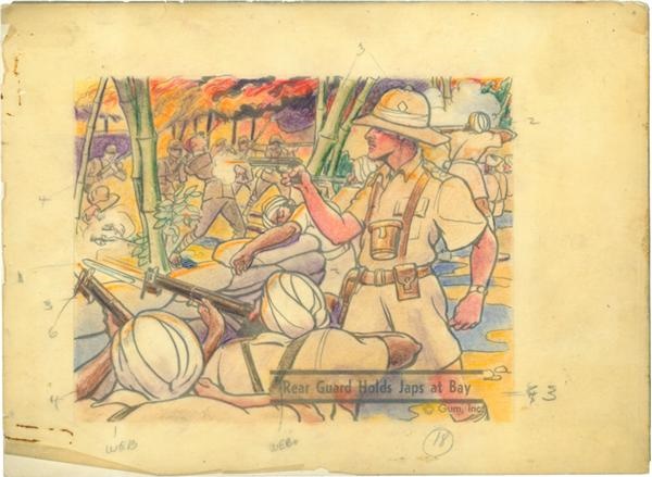 Original Card Art - R164 War Gum #18 Original Art