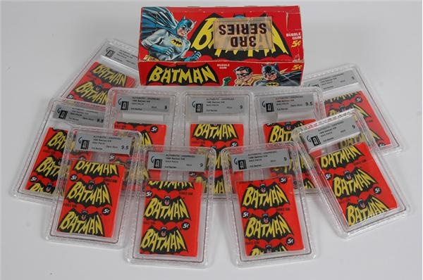 - 1966 Batman Empty Display Box With (19) 
GAI Graded Packs