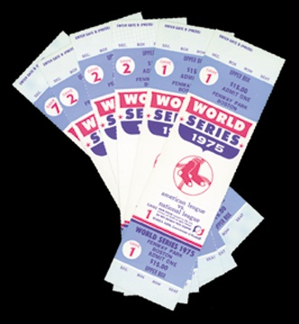 Boston Sports - 1975 World Series Full Ticket Collection (6)