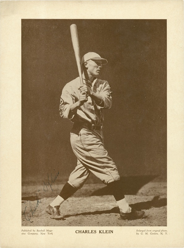 Baseball Autographs - Chuck Klein Autographed Baseball Magazine Premium Photo