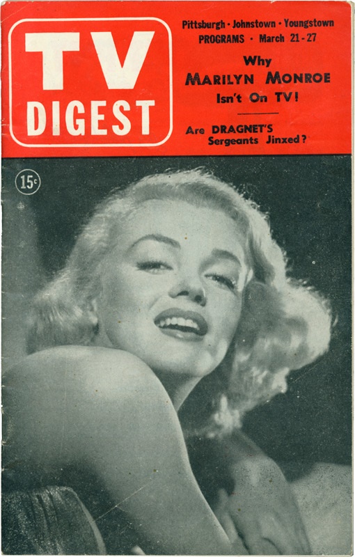 Entertainment - Marilyn Monroe 
1953 TV Magazine Cover