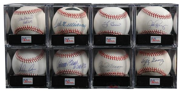 Baseball Autographs - Collection Of 122 PSA Graded Baseballs With Joe DiMaggio, Ted Williams And Willie Mays