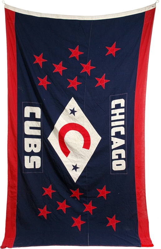 Ernie Davis - Fantastic Chicago Cubs 1940’s/1950’s Wrigley Field Flag