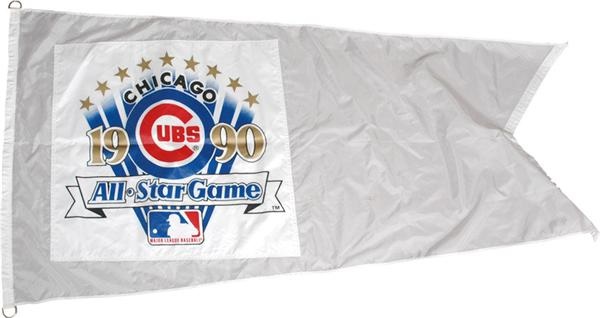 The Chicago Collection - 1990 All-Star Game At Wrigley And Cubs 
Logo Signed Flag