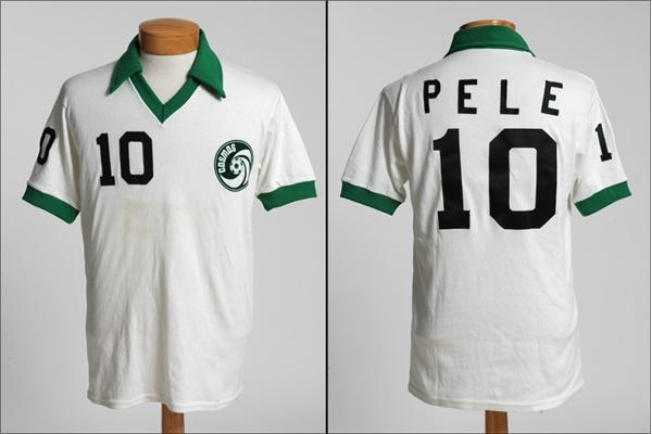 - 1977 Pele Cosmos Game Worn Jersey And Photos