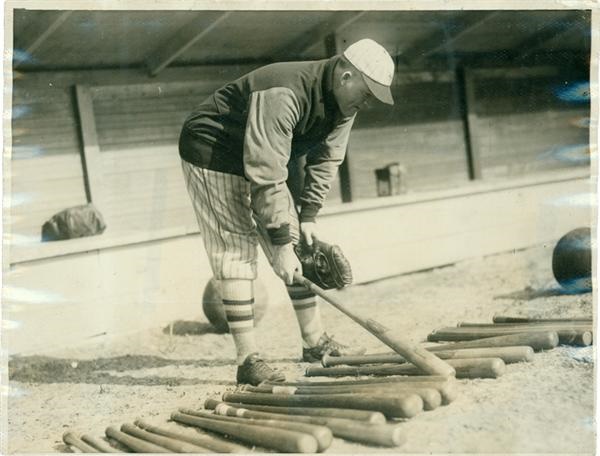 Baseball Photographs - 1927 Rogers Hornsby Picking His Bat From The Baseball Magazine Archive