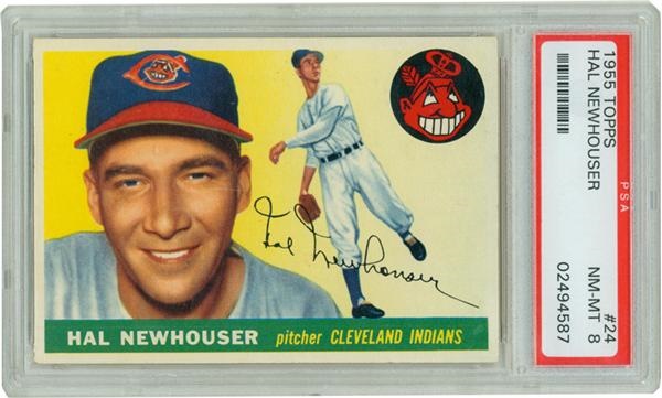 Baseball and Trading Cards - 1955 Topps #24 Hal 
Newhouser PSA 8