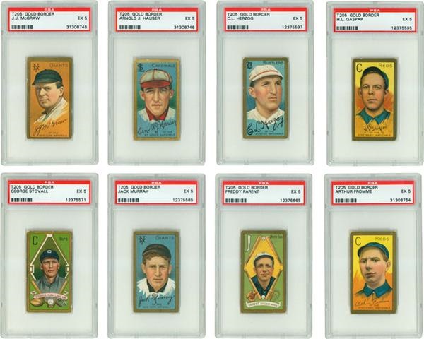 - Collection Of T205 Gold Border Cards 
All PSA 5 EX (17)
