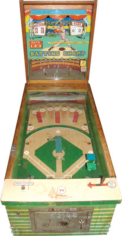 Ernie Davis - 1960s “Batting Champ“ Coin-Operated Baseball Machine