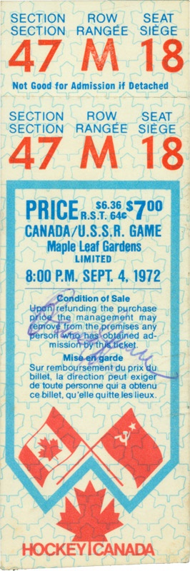 - 1972 Canada vs USSR Summit Series (Game 2) Full Ticket