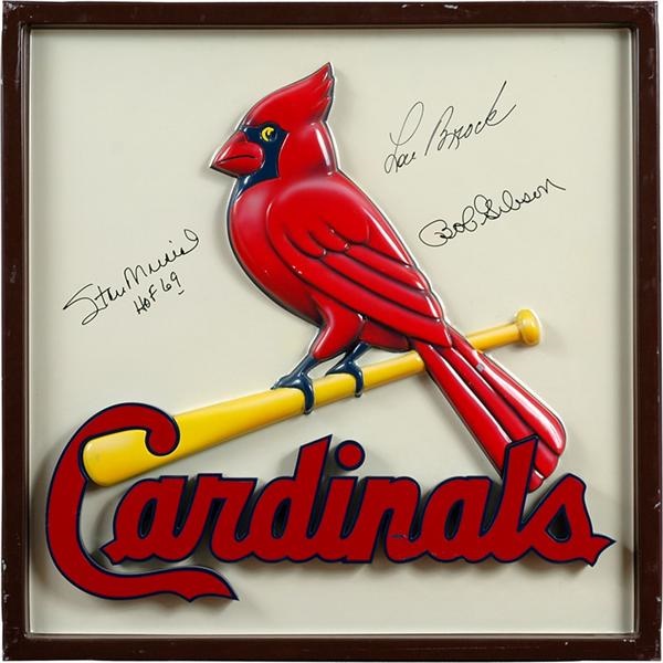 Cardinals - Three Dimensional Cardinals Signed Logo Signed From Busch Stadium (28&quot;x28&quot;)
