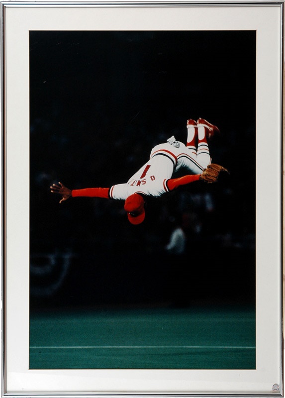 Ozzie Smith Backflip Photo From Busch Stadium