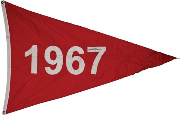 - 1967 St. Louis Cardinals World Champions Flag From Busch Stadium