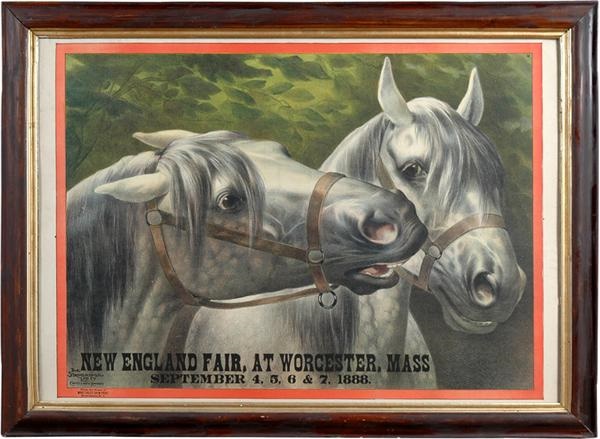 - 1888 New England Fair Lithograph in Original Frame