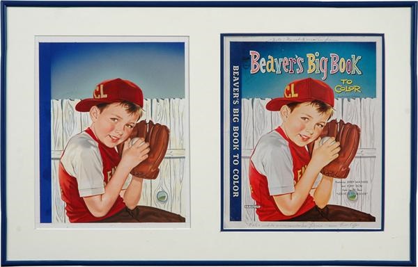 Ernie Davis - 1964 Leave It To Beaver Saalfield Coloring Book Original Cover Painting from the Saalfield Find