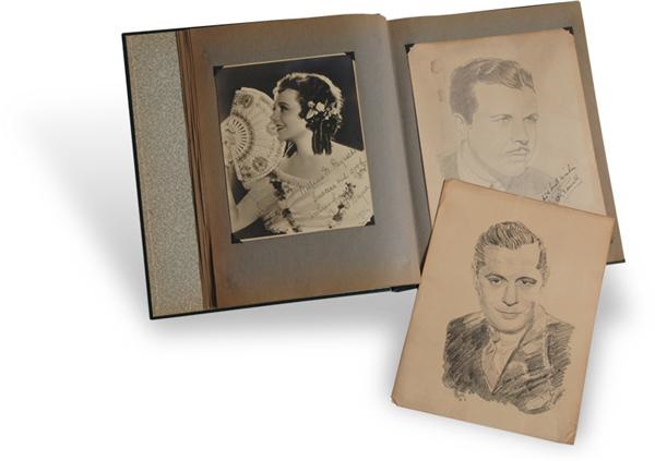 - Fabulous 1930s Hollywood Stars Signed Drawing Collection