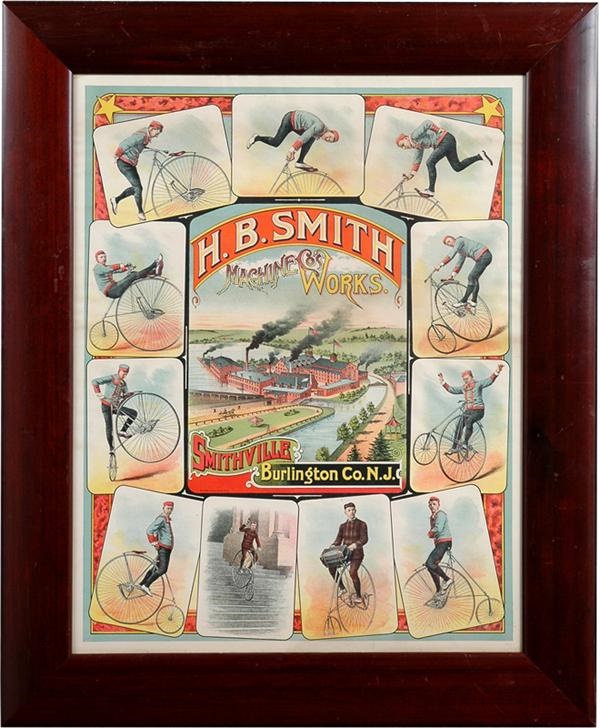 - 1880&#39;s Advertising Lithograph for &quot;Star&quot; High-Wheel Bicycle H.B. Smith Machine Works