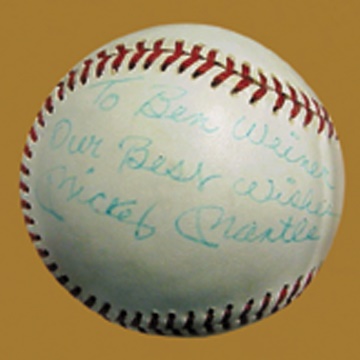 - Circa 1970 Mickey Mantle Single Signed Baseball