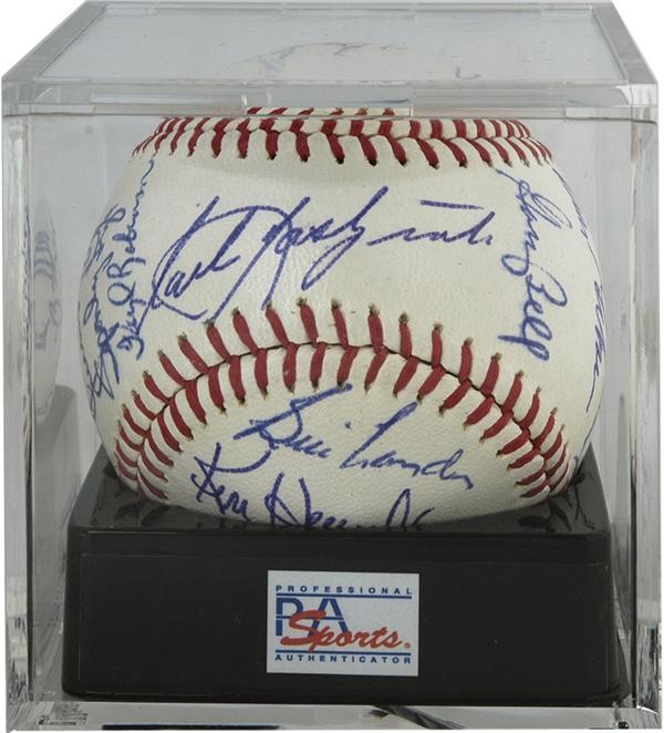 - 1968 Boston Red Sox Team Signed Baseball PSA 9