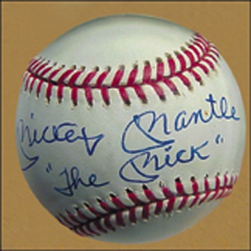 - Mickey Mantle "The Mick" Single Signed Baseball