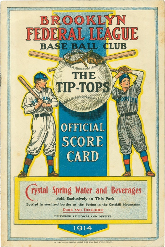 Ernie Davis - 1914 Brooklyn Tip Tops Federal League Program
