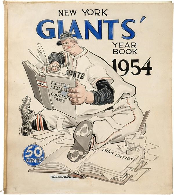 Ernie Davis - Willard Mullin Original Art for the 1954 New York Giants Yearbook