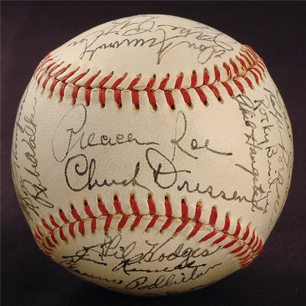 - 1951 Brooklyn Dodgers Team Signed Baseball-MINT