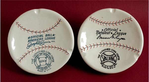 - Official National and American League Baseball Ashtrays (2)