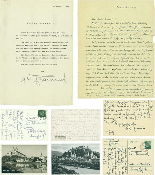 Americana Autographs - Collection of Five Erwin Rommel Signed Letters