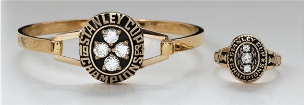 - 1982 &amp; 1983 Diane McEwen Stanley Cup Championship Bracelet and Ring