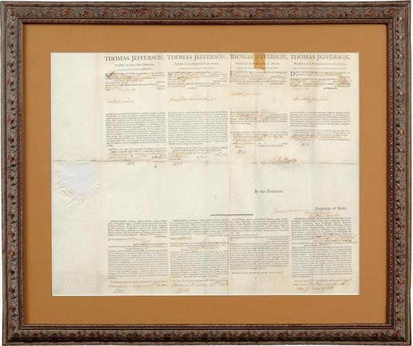 Americana Autographs - Thomas Jefferson and James Madison Signed Document.
