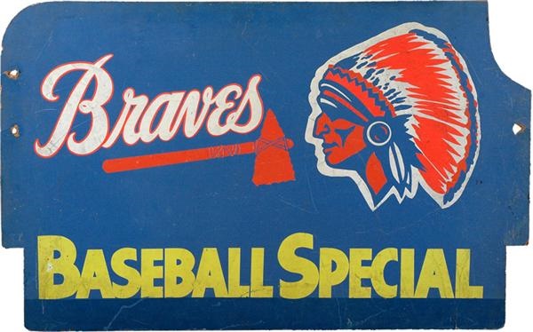 Ernie Davis - 1950&#39;s Milwaukee Braves Baseball  Sign