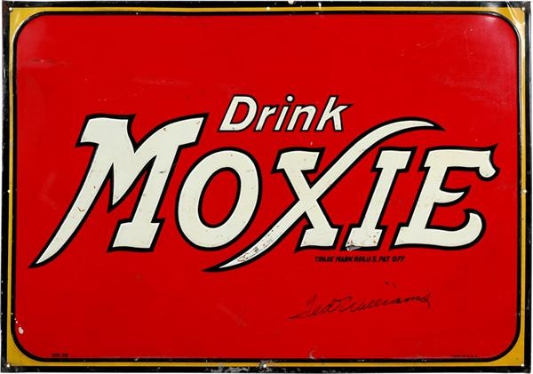- Ted Williams Signed Original Tin Moxie Sign