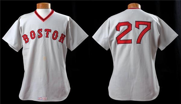 - 1977 Carlton Fisk Game Worn Boston Red Sox Jersey