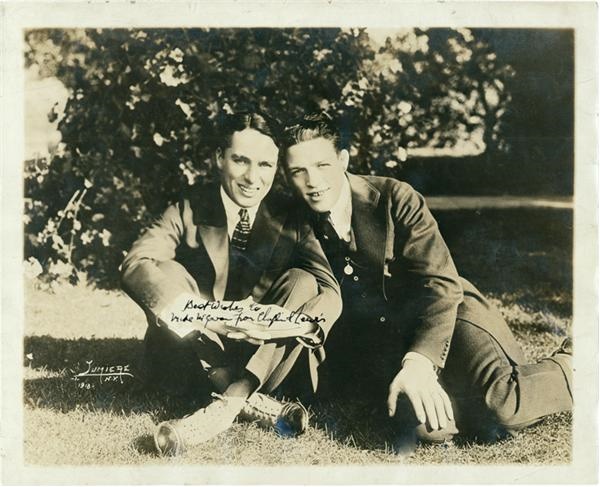 - Charlie Chaplin Signed Photo With Boxer Ted Lewis