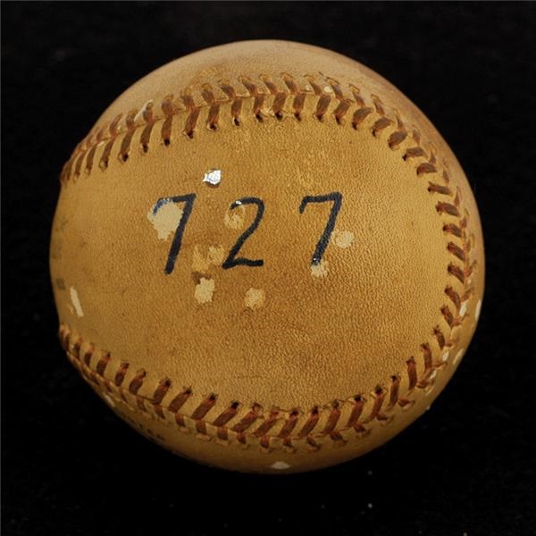 Historical Baseballs - Hank Aaron&#39;s 727th Career Home Run Signed Baseball