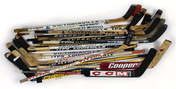 NHL Superstar and HOFer Game Used Stick Collection Of 26