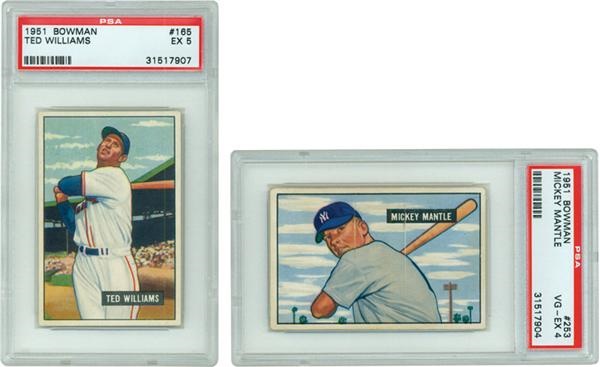 - 1950 and 1951 Complete Bowman Sets With 1951 Mantle PSA 4 VG-EX