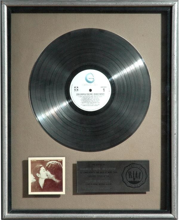 Rock Memorabilia - John Lennon &quot;Double Fantasy&quot; Platinum Record Award