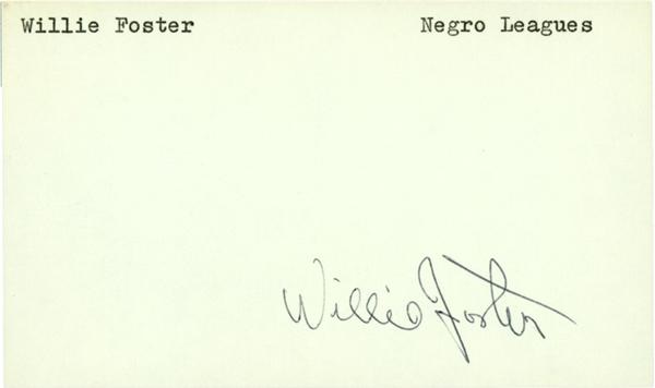 - One Of The Finest Willie Foster Signatures Extant