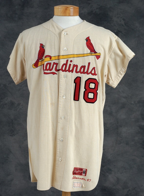 Cardinals - Mike Shannon 1967 Game Worn Cardinals World Series Flannel Jersey