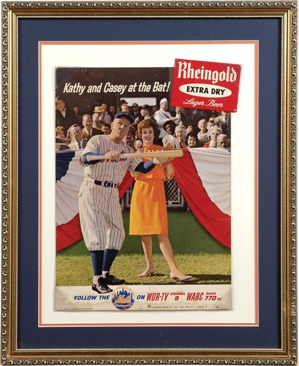 - 1962 Casey Stengel New York Mets Cardboard Advertising Display