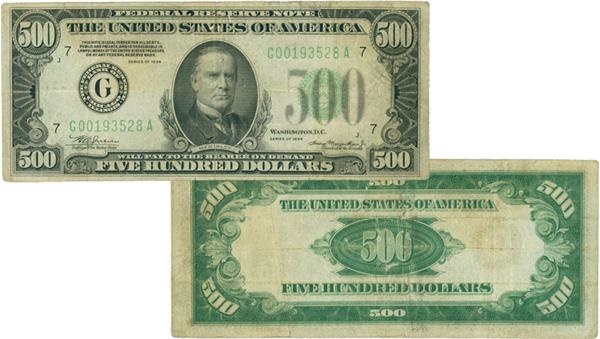 - $500 United States Federal Reserve Note