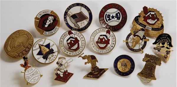 Ernie Davis - Collection of Baseball All-Star Press Pins (15)