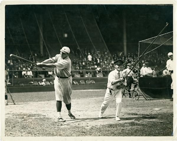 - 1927 Babe Ruth in Yankee Stadium Surfcasting Photo From Paul Thompson
