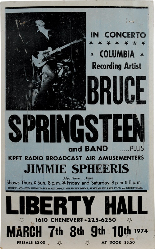 Bruce Springsteen - Bruce Springsteen Liberty Hall Poster