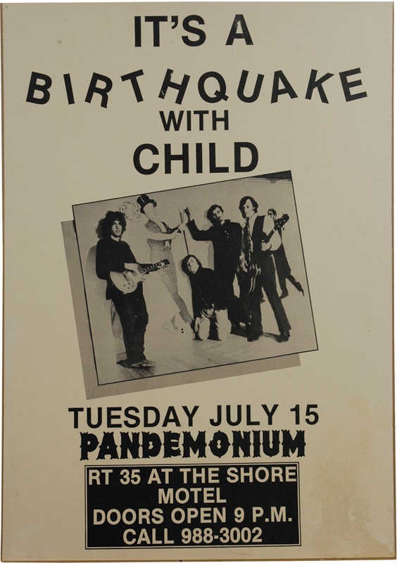 Bruce Springsteen - 1969 Child &quot;It&#39;s A Birthquake&quot; Pandemonium / Shore Motel Poster